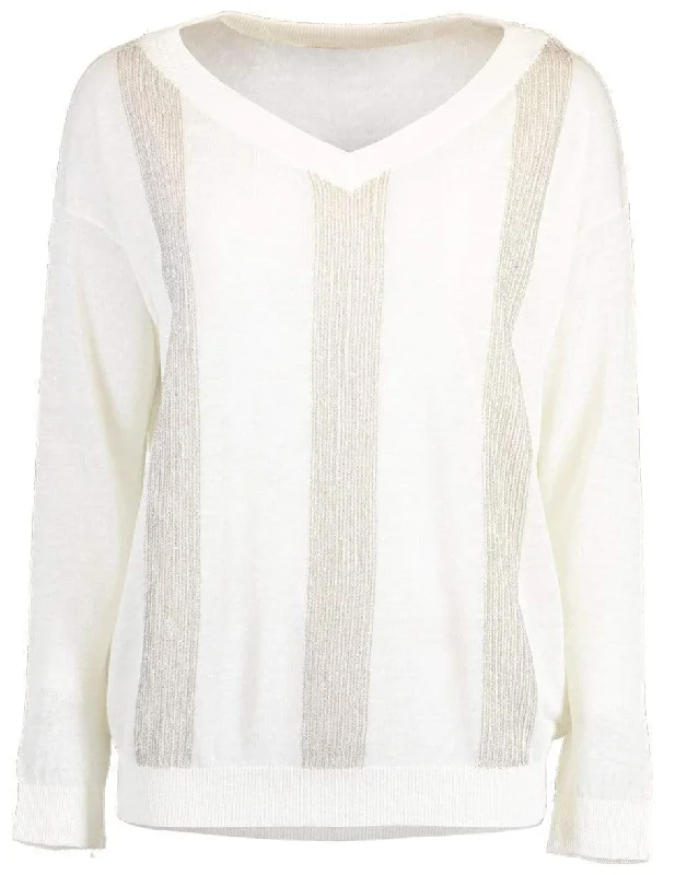 Monili Stripe V-Neck Linen Jumper