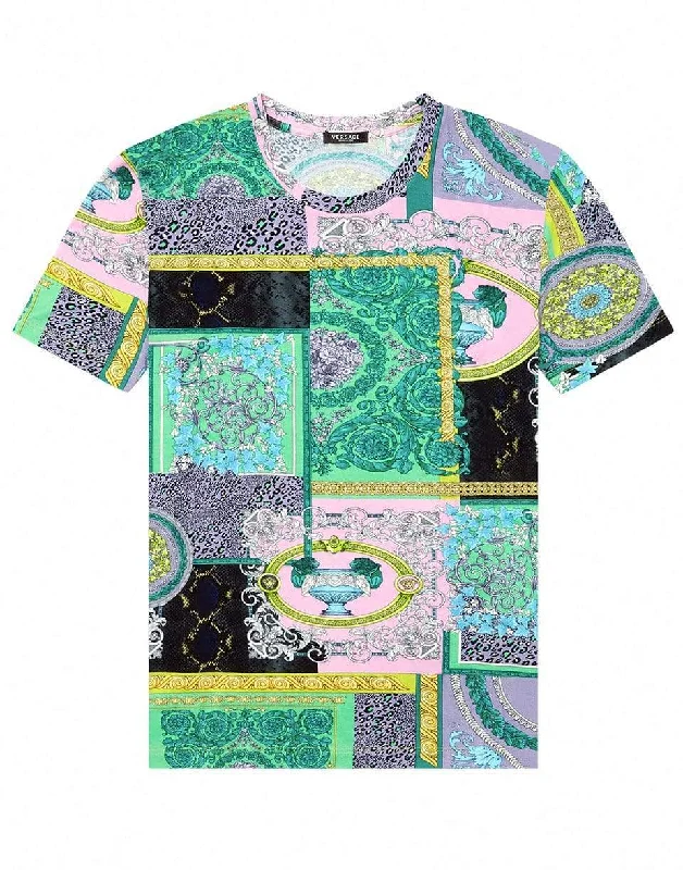 Barocco Patchwork Print Fitted T-Shirt