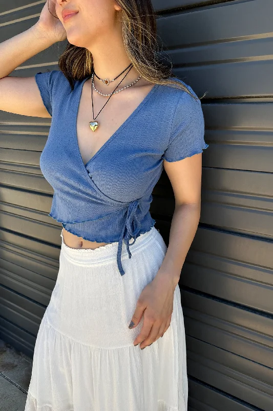 Short Sleeve Wrap Top