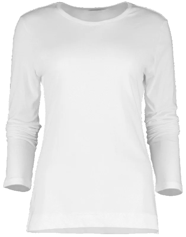 White Long Sleeve Crewneck T-Shirt