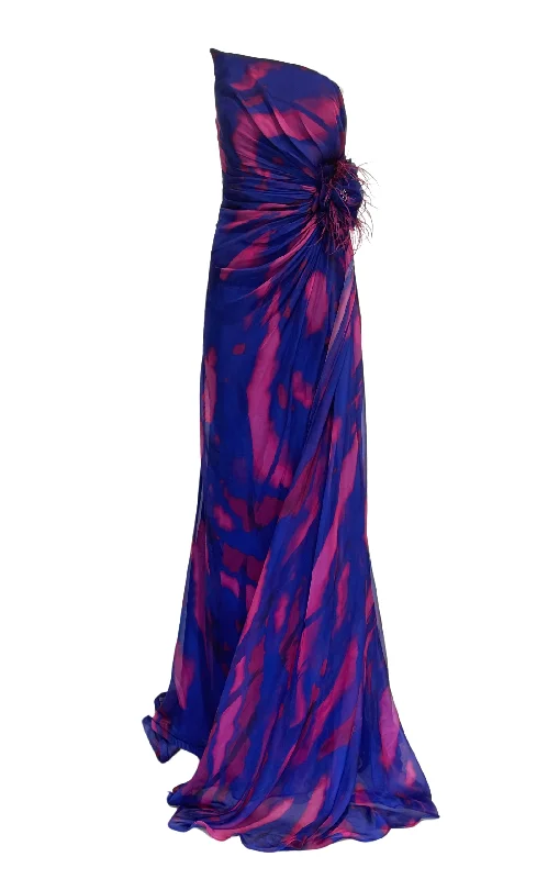 Strapless Purple Cocktail Party Dress