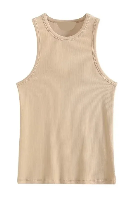 'Gloria' Sleeveless Round-Neck Tank Top (2 Colors)