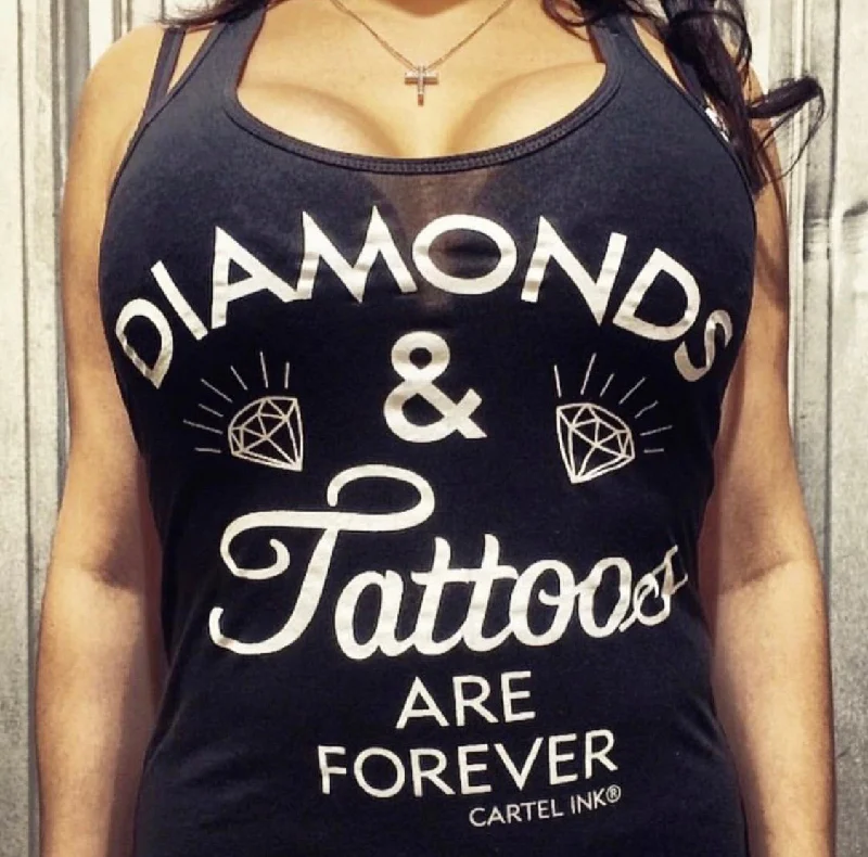 Diamonds and Tattoos are Forever Women's Racer Back Tank Top