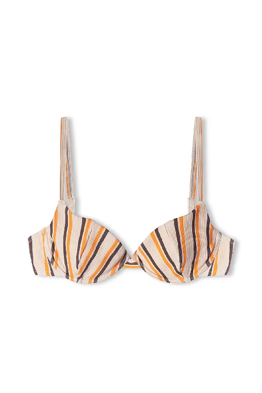 Licorice Stripe Rib Balconette Bra Cup