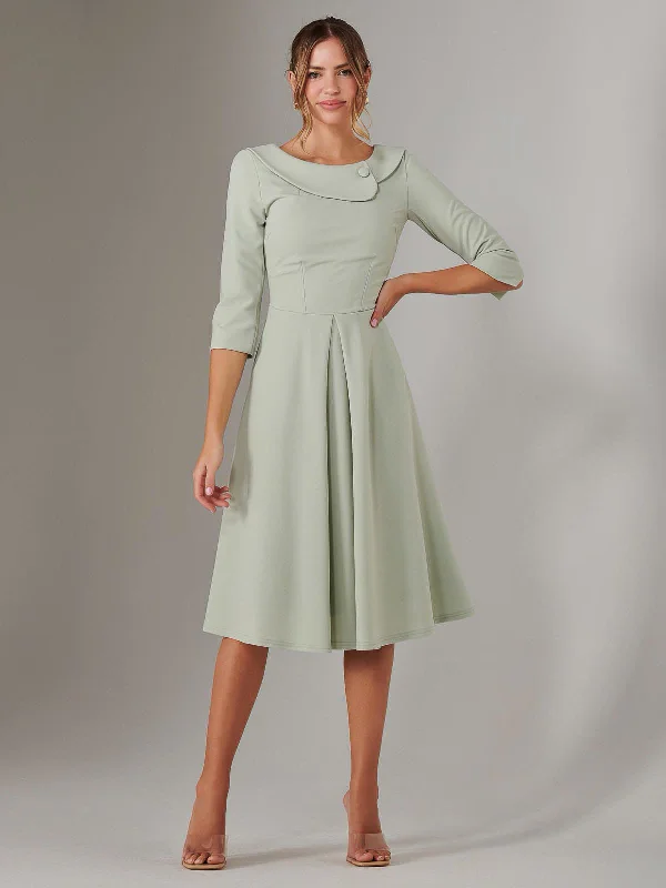 Sloan 3/4 Sleeve Midi Dress, Sage Green