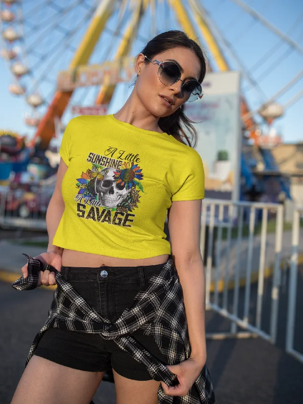 SHE REBEL - A Little Sunshine A Little Savage Crop Top