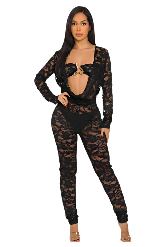 Lace Jumpsuit with Bra