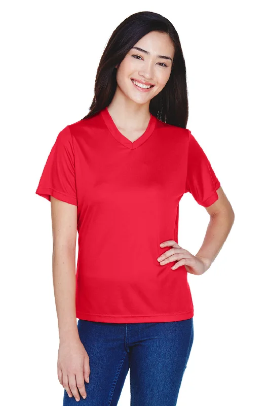 Team 365 Womens Zone Performance Moisture Wicking Short Sleeve V-Neck T-Shirt - Red