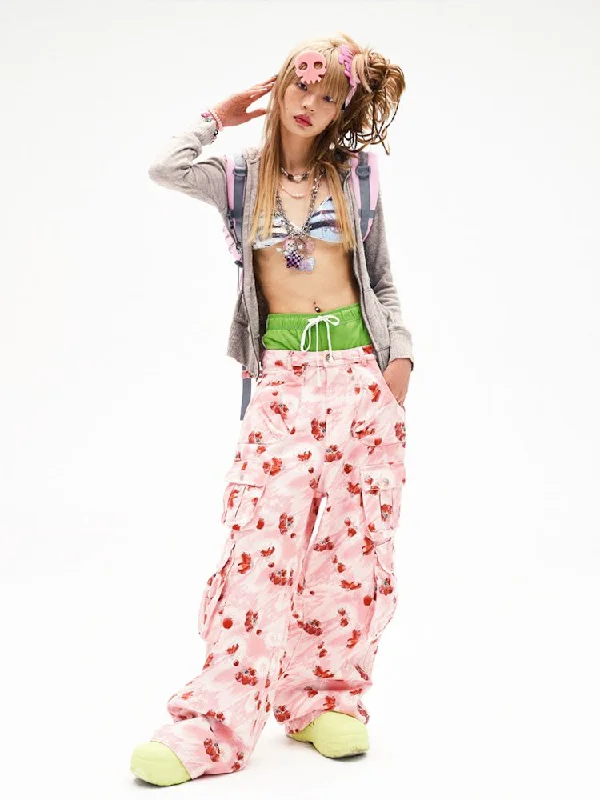 Strawberry Print Jeans Wide Leg【s0000008226】