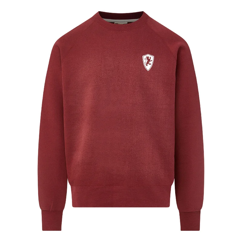 Cinnamon Embroidered Shield Raglan Crewneck