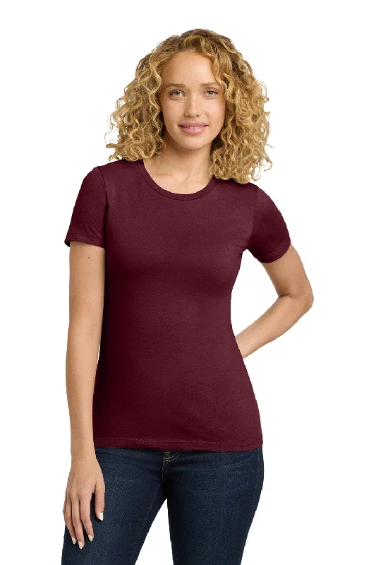 Next Level Womens Boyfriend Fine Jersey Short Sleeve Crewneck T-Shirt - Maroon