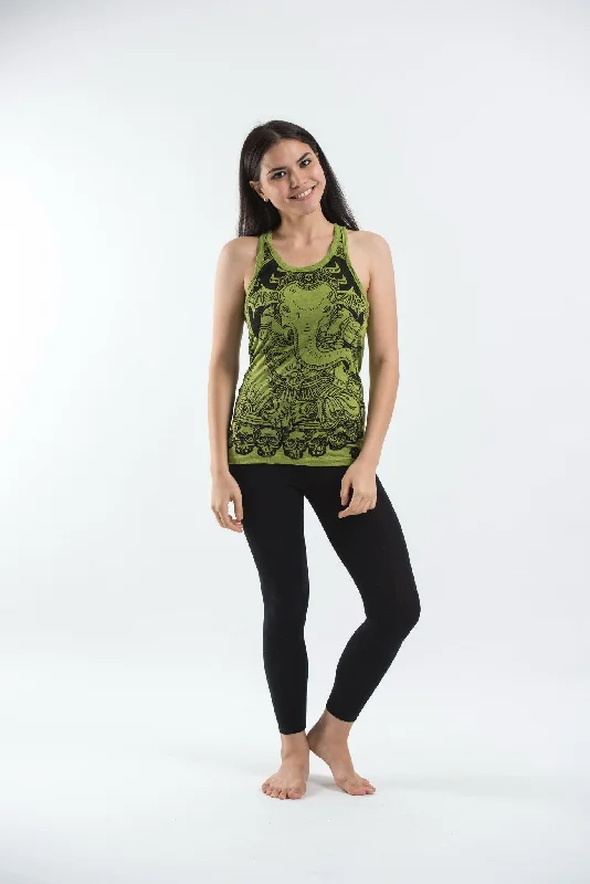 Womens Batman Ganesh Tank Top in Lime