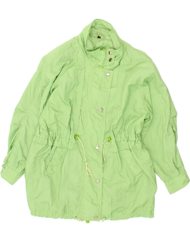 VINTAGE Womens Rain Jacket EU 46 XL Green