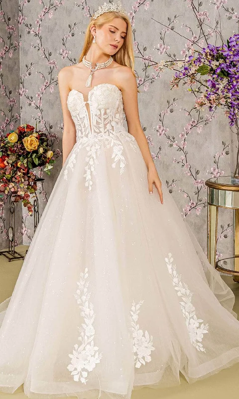 GLS by Gloria Bridal GL3349 - Strapless Embroidered Ballgown