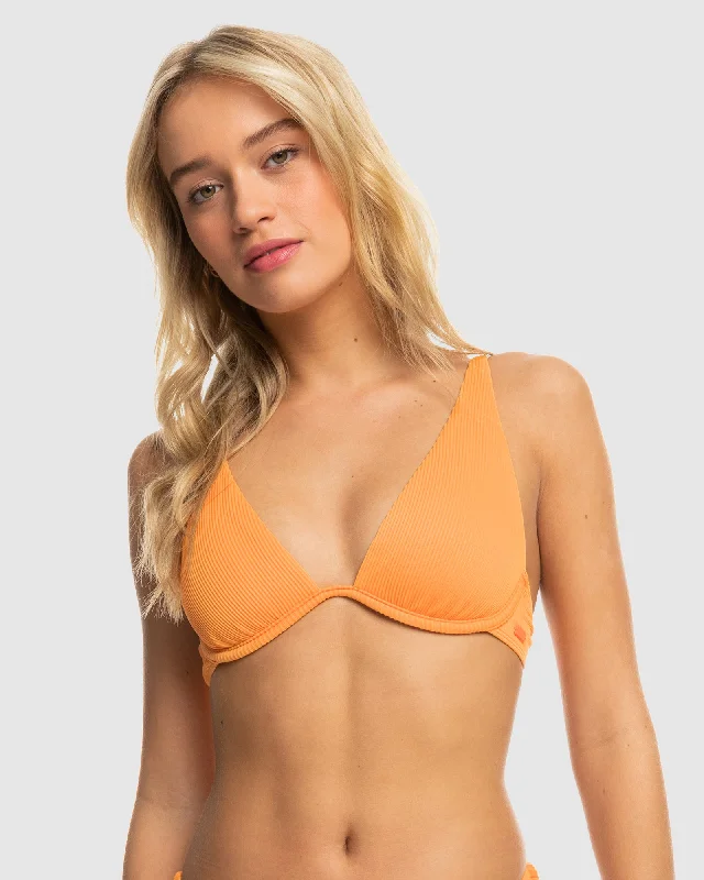 Womens Rib Roxy Love Offshore V-Neck Bikini Top