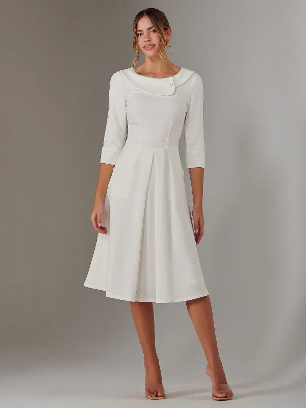 Sloan 3/4 Sleeve Midi Dress, Ivory