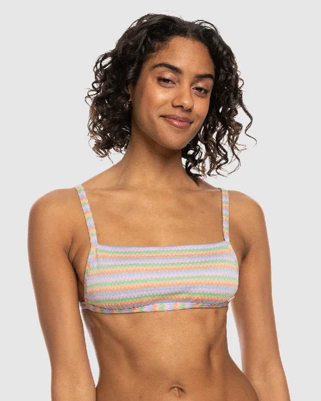 Womens Wavy Stripe Bralette Bikini Top