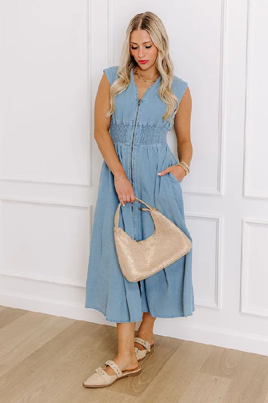 Downtown Daze Denim Midi Dress