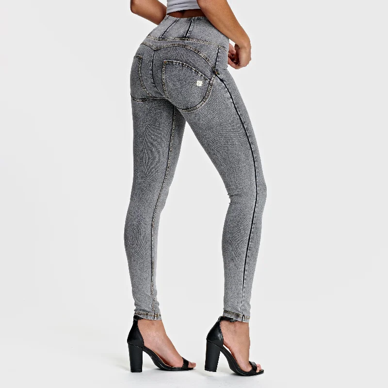 WR.UP® Denim - High Waist - Full Length - Grey + Yellow Stitching