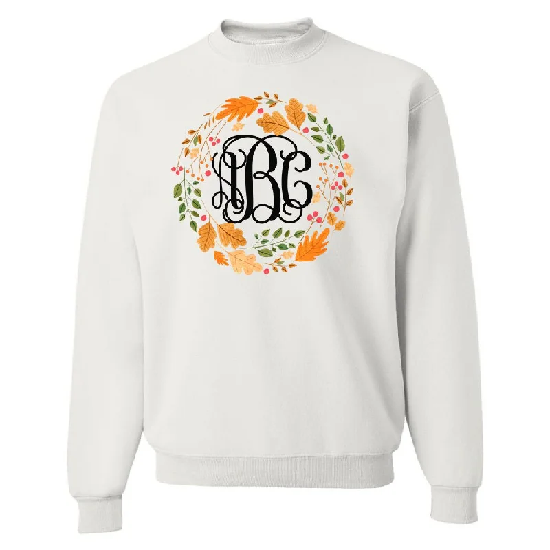 Monogrammed 'Autumn Wreath' Crewneck Sweatshirt