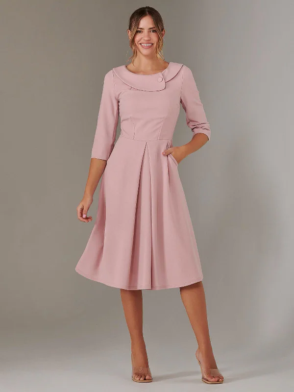 Sloan 3/4 Sleeve Midi Dress, Dusty Pink