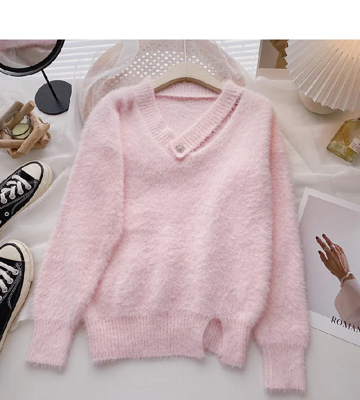 Korean fashion, foreign style, sweet design, long sleeve top, fashion  6184