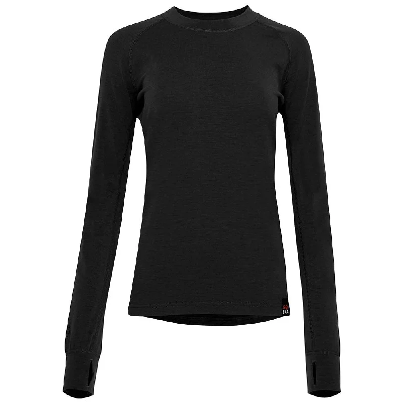 Womens 160 Merino Active Long Sleeve Crew (Black)