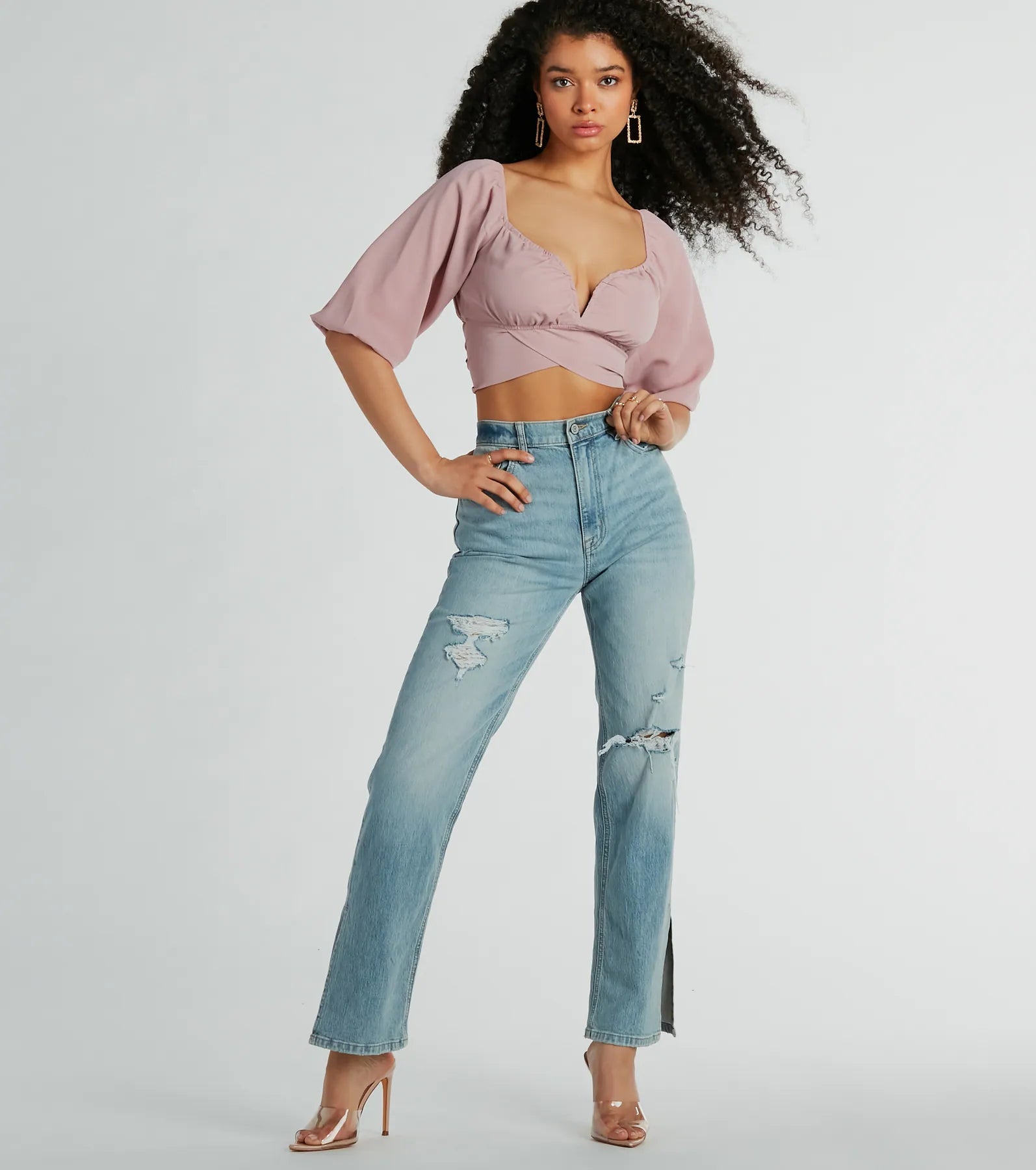 Love So Sweet Off-The-Shoulder Tie Back Crop Top