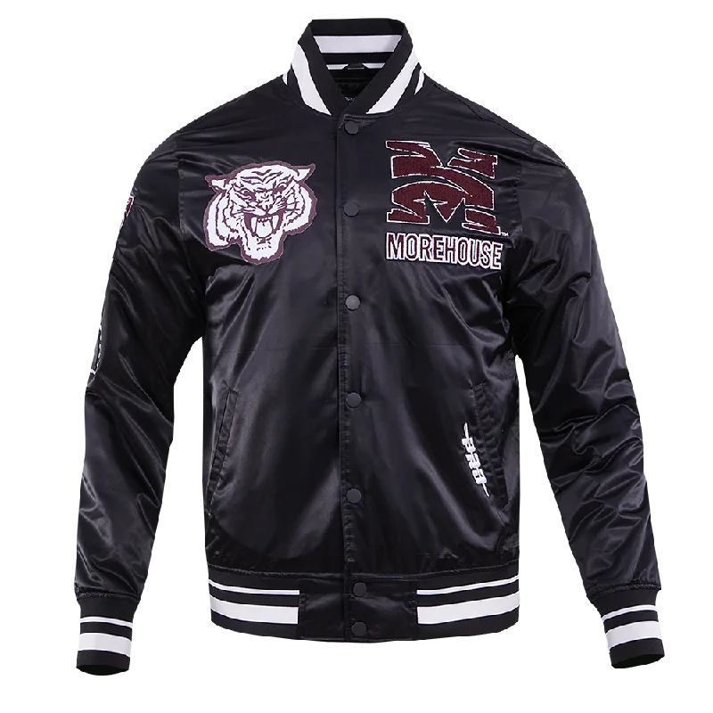 MOREHOUSE COLLEGE CLASSIC RIB SATIN JACKET (BLACK)