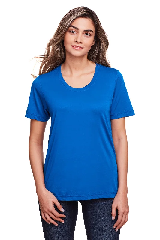 Core 365 Womens Fusion ChromaSoft Performance Moisture Wicking Short Sleeve Scoop Neck T-Shirt - True Royal Blue