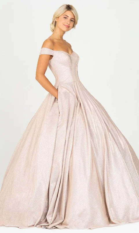 Eureka Fashion 9677 - Metallic Off-Shoulder Ballgown