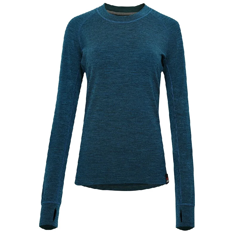 Womens 160 Merino Active Long Sleeve Crew (Petrol)