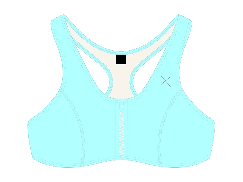 Off-Blue Zipper Top