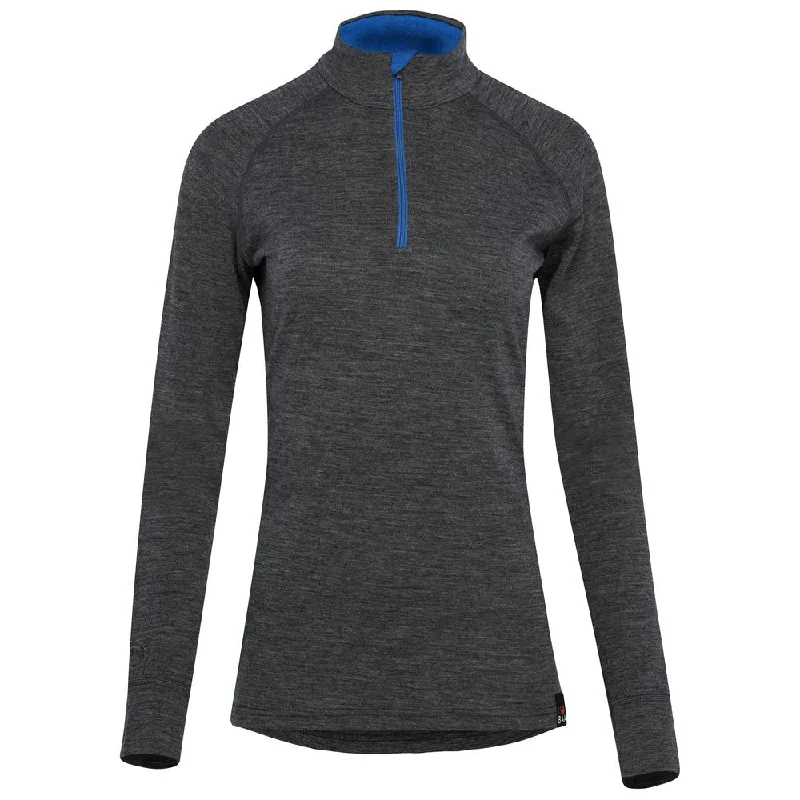 Womens Merino 200 Long Sleeve Zip Neck (Smoke)