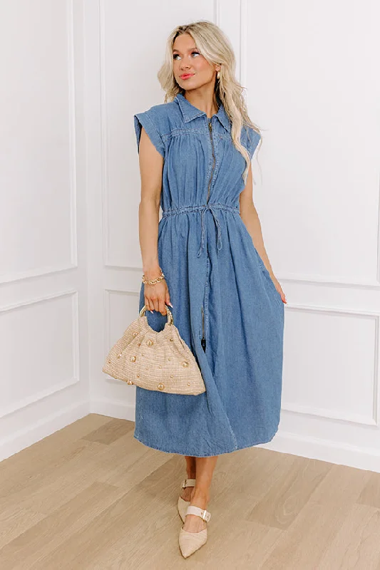 Honeysuckle Dreams Chambray Midi Dress