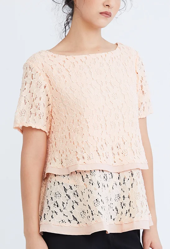 Layered Tiered Lace Blouse