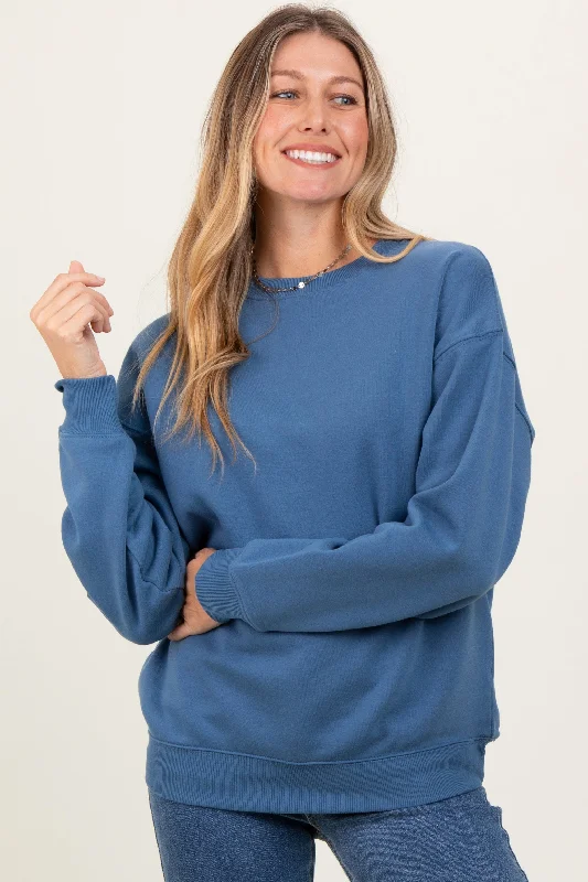 Denim Basic Fleece Crewneck Sweatshirt