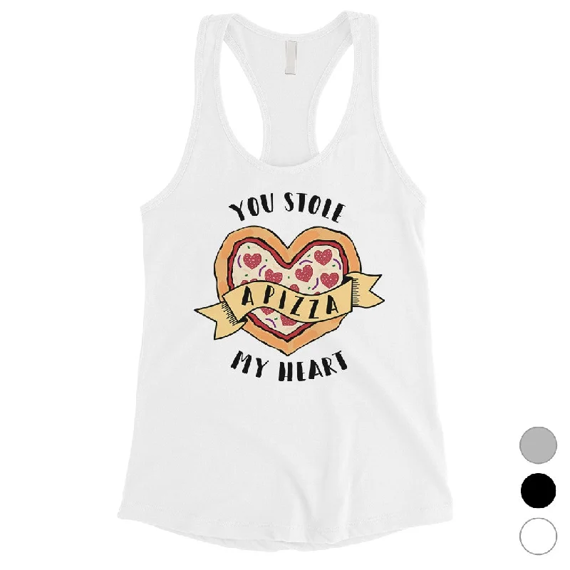 Stole Pizza My Heart Womens Cute Pizza Lover Tank Top Workout Gift