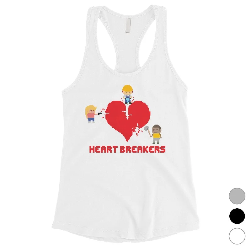 Heart Breakers Womens Cute Graphic Workout Tank Top Gift For Her