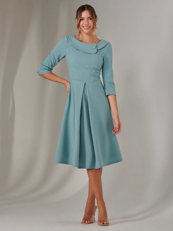 Sloan 3/4 Sleeve Midi Dress, Duck Egg Blue