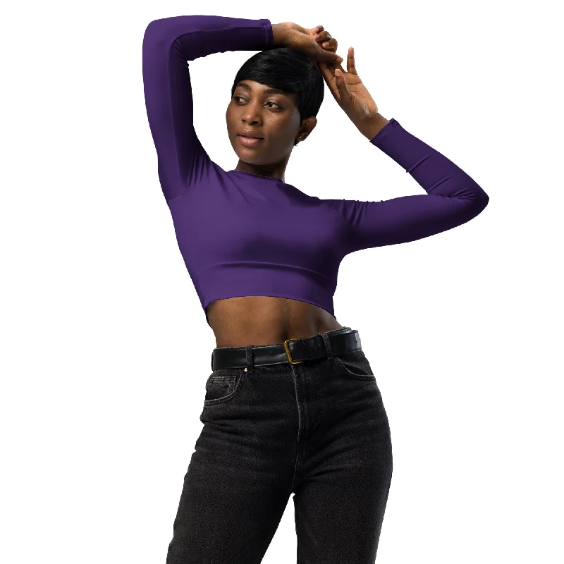 SHE REBEL - Deep Purple Recycled Crop Top UPF 50+