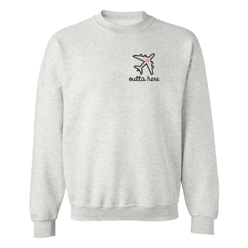 Monogrammed Airplane 'Outta Here' Crewneck Sweatshirt