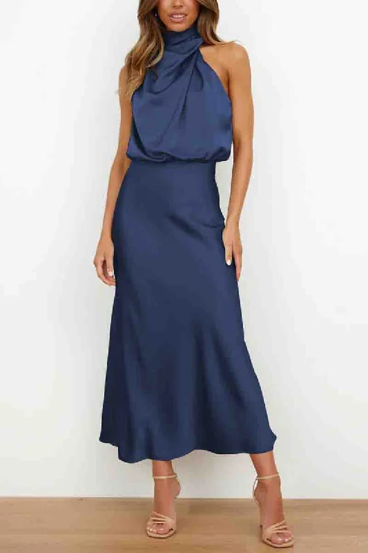 Satin Sleeveless Maxi Dress