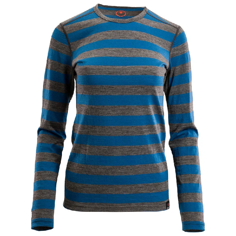 Womens Merino 180 Long Sleeve Crew (Smoke/Blue)