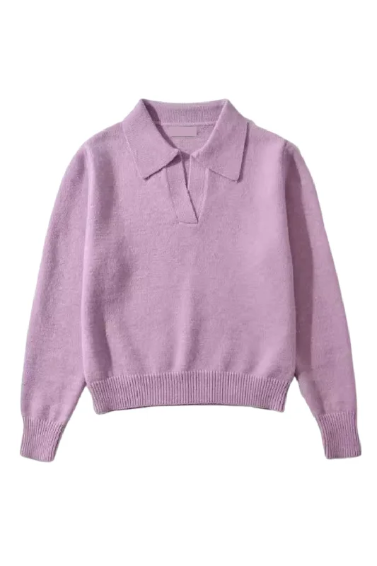 'Rosalee' Collared V-Neck Knitted Sweater (3 Colors)