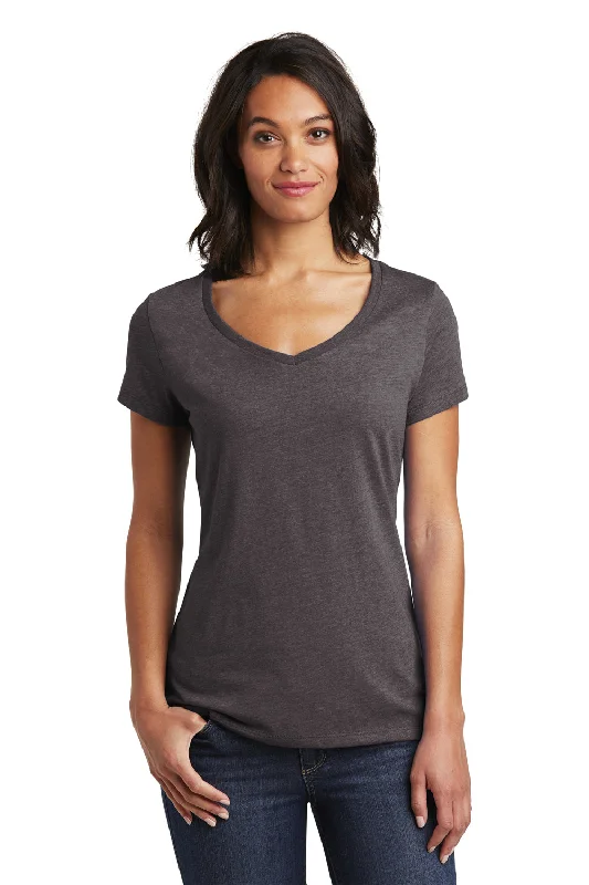 District Womens Very Important Short Sleeve V-Neck T-Shirt - Heather Charcoal Grey