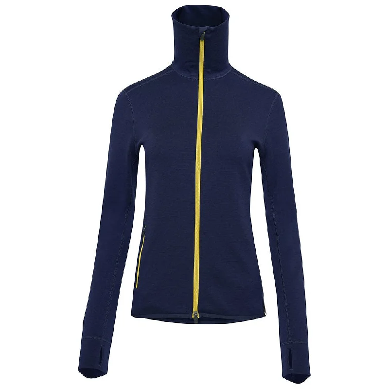 Womens 320 Merino Full Zip (Navy/Lime)