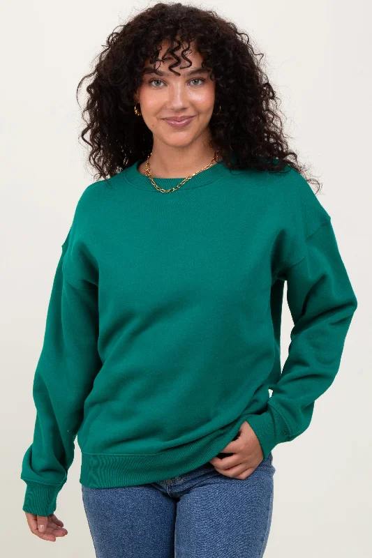 Forest Green Basic Fleece Crewneck Sweatshirt