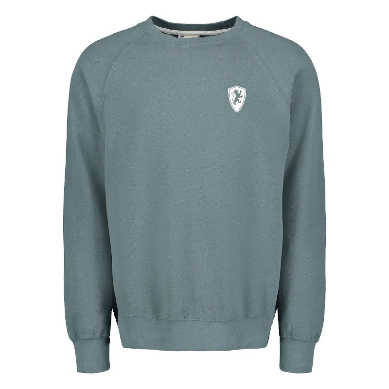 Marine Blue Embroidered Shield Raglan Crewneck