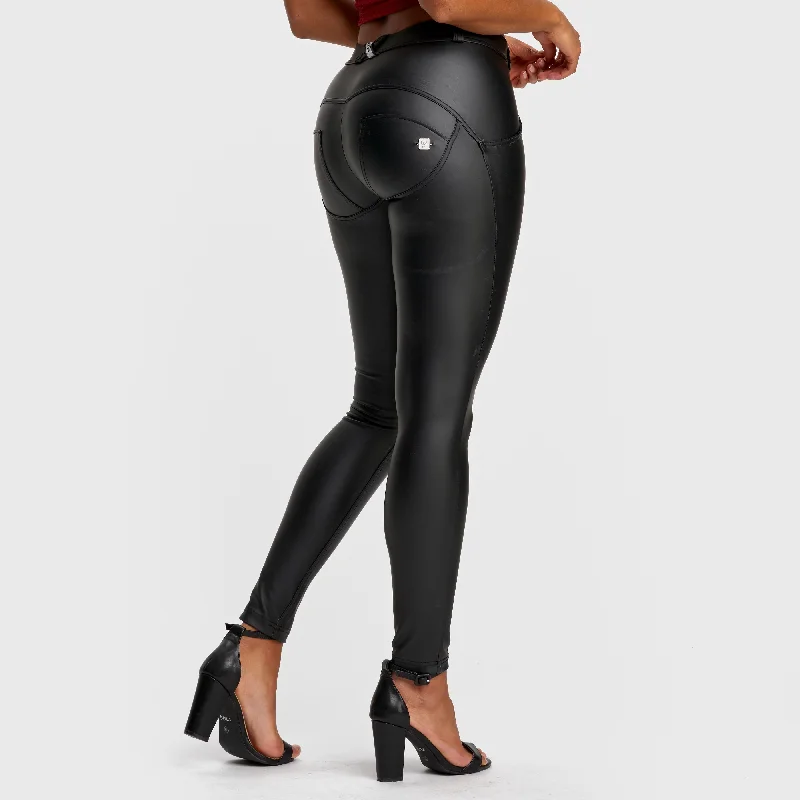 WR.UP® Faux Leather - Mid Waist - Full Length - Black